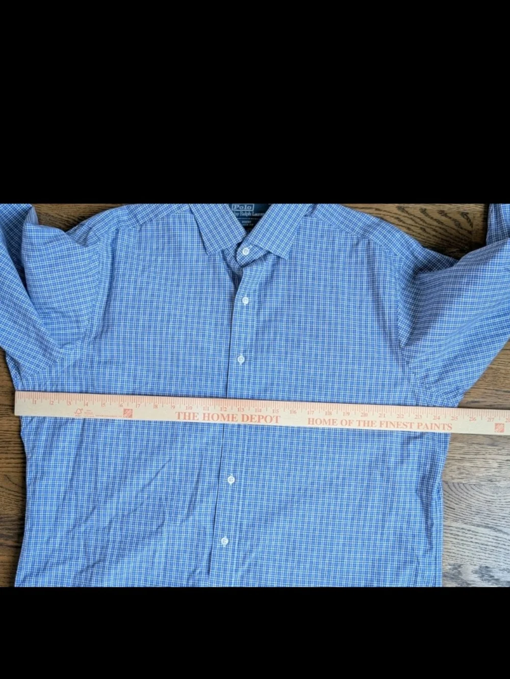 Polo Ralph Lauren Regent Shirt Mens 17 34/35 Classic Fit Blue Plaid Cotton